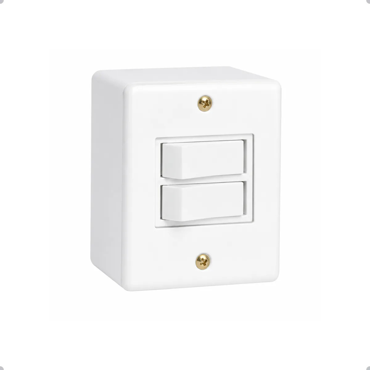 Interruptor Duplo 6V Sobrepor Interna BOX Sistema x Ilumi