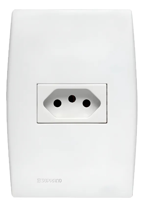 Tomada Simples 10A ILUS Branca Parede 4X2 Completa Soprano