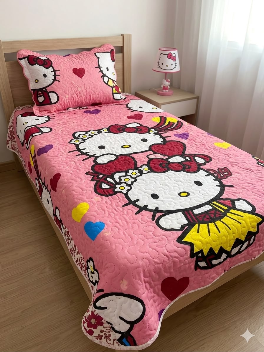 cobre Leito infantil solteiro  Hello kitty 2 Peças 2,50x1,60
