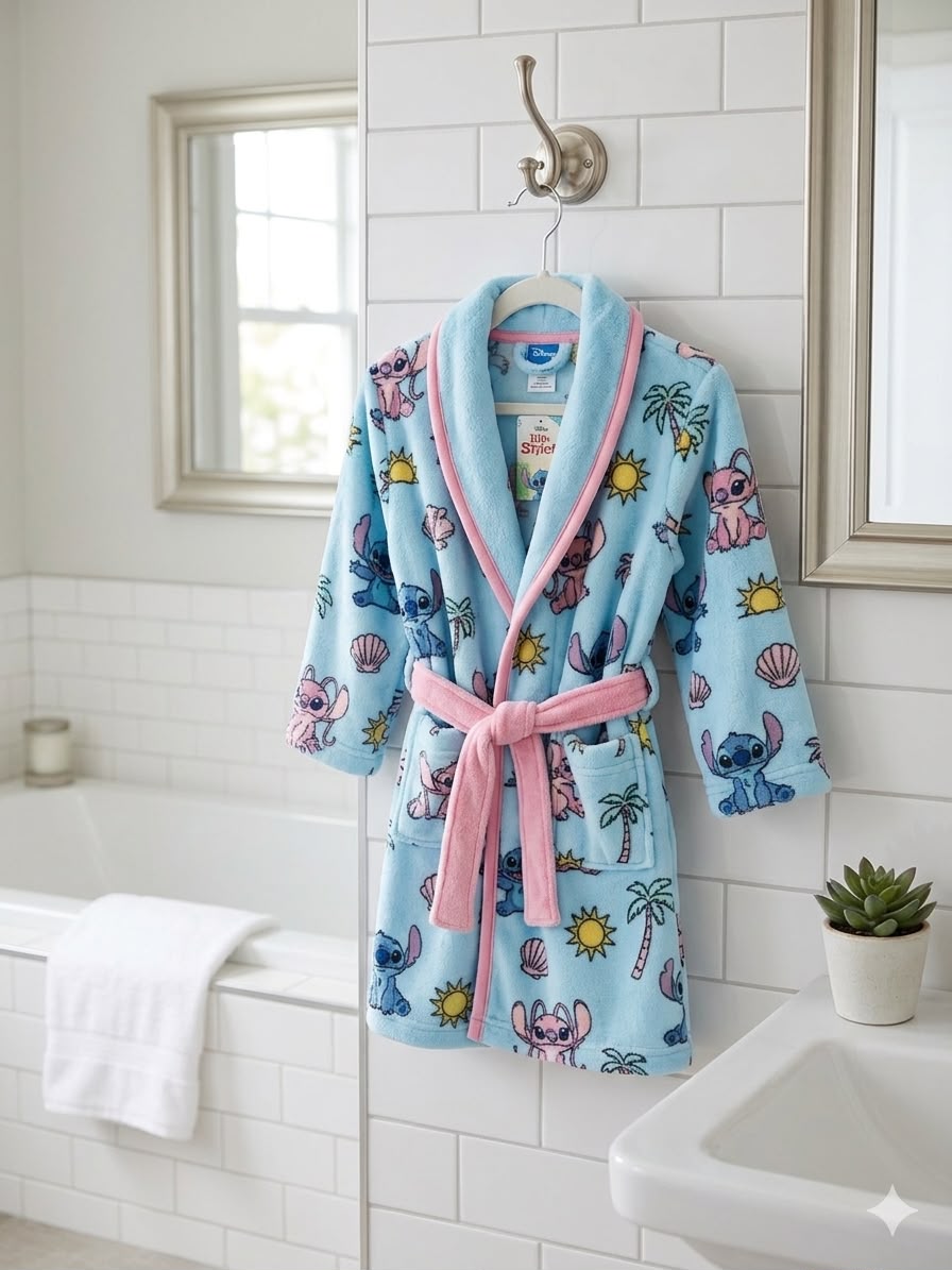 Roupão Kids  Stitch  tamanho unico ,Veste De 8 a 12 Anos