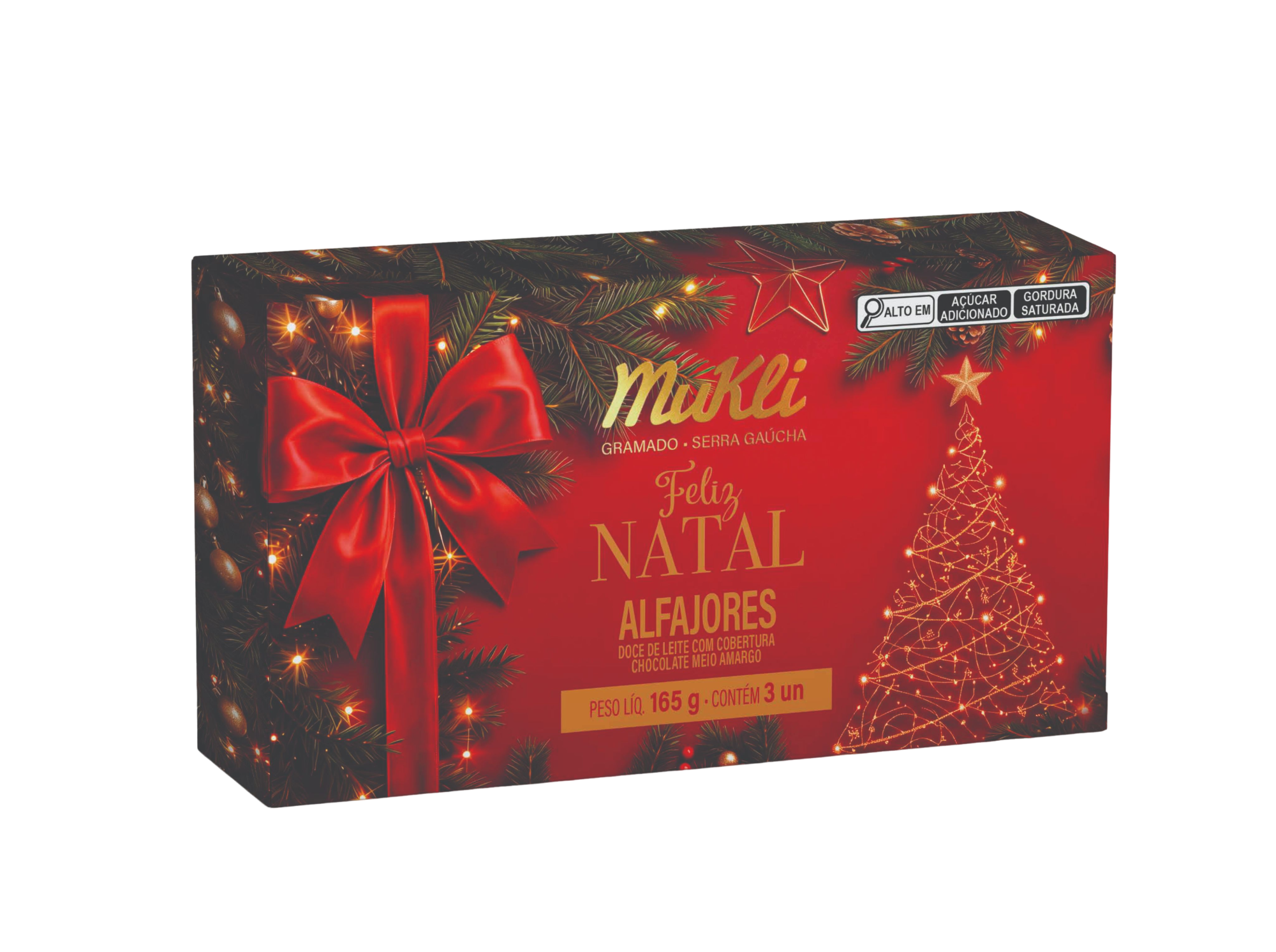 Caixa 3 Alfajores Natal (Vermelha)
