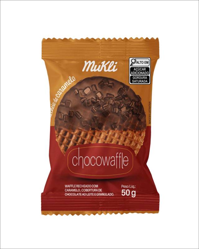 Chocowaffle Ao Leite com Granulado |Display com 12 unid|