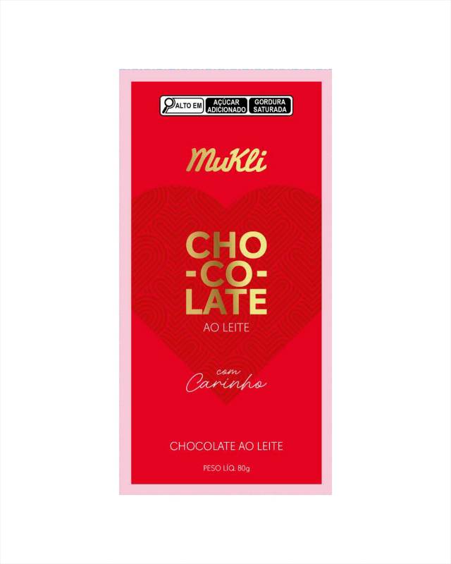 Chocolate Com Carinho Ao Leite 80g |Display com 8 unid|