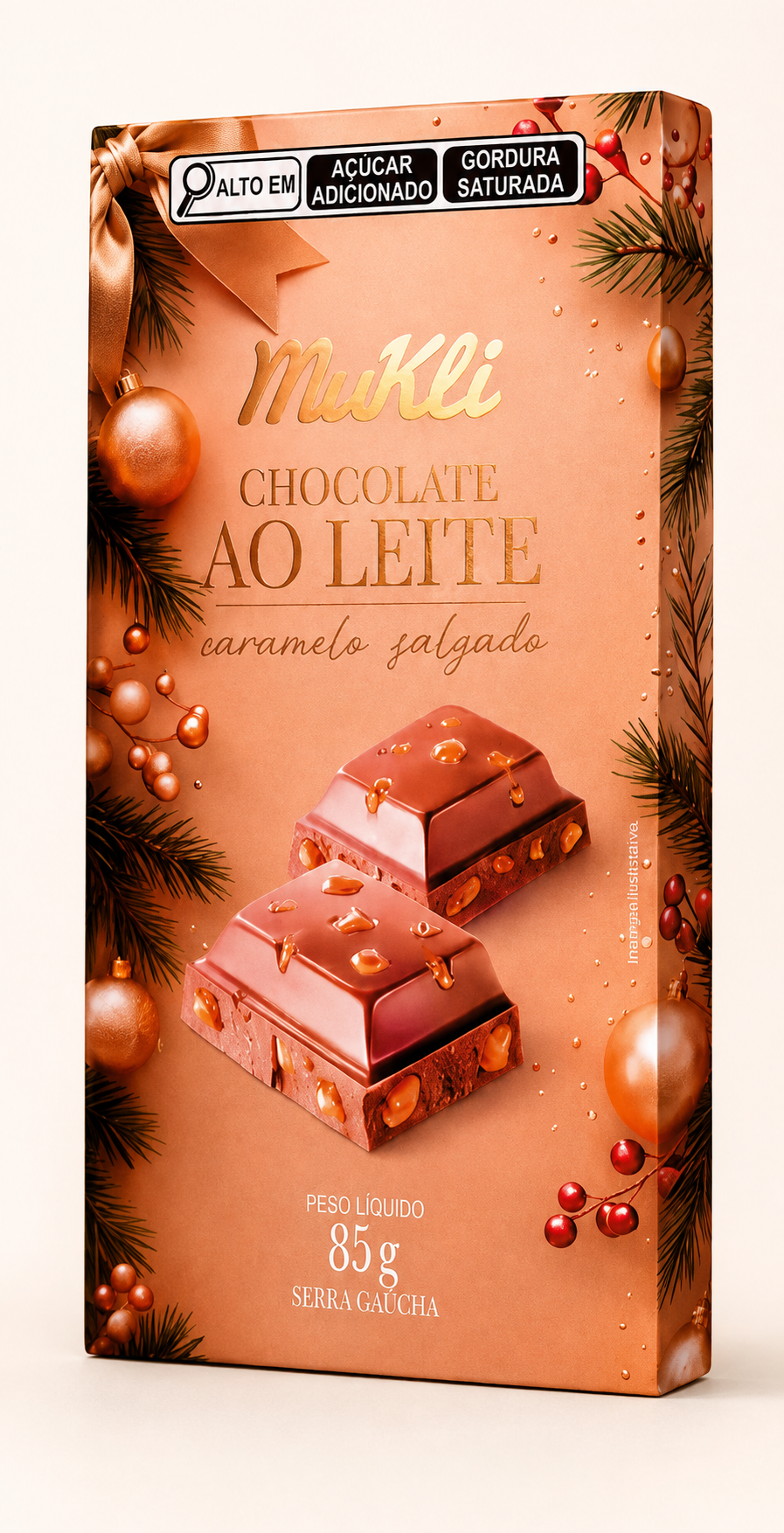Chocolate Ao Leite com Caramelo Salgado 80g |Display com 8 unid|