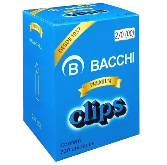 CLIPS P/PAPEL BACCHI 2/0 C/720 UND.