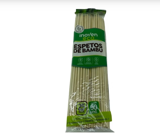 ESPETO DE BAMBU 25CM C/50 UN INOVEN