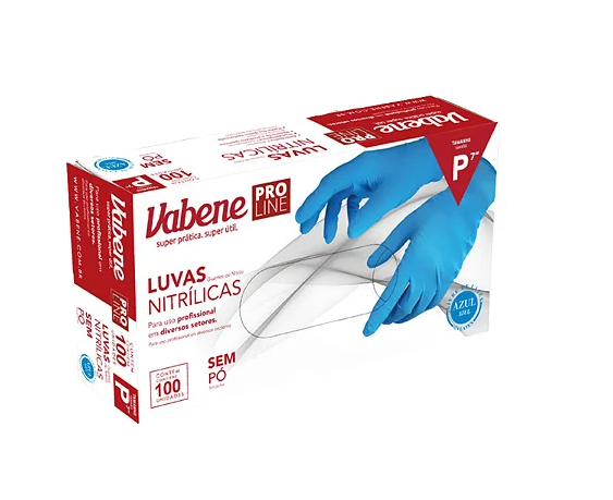 Luvas Nitrílicas Vabene Pro Line Sem Pó  C/100 Uni Azul
