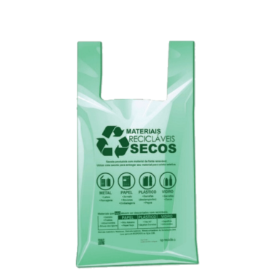 Sacola Plástica Biodegradável Verde 30x40 C/500 1,5kg