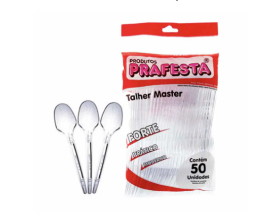 COLHER MASTER CRISTAL PCT C/50 UN  Prafesta