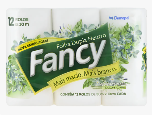 Papel Higiênico Fancy Folha Dupla 12 Rolos 30metros