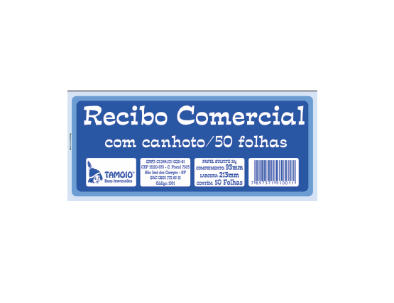 RECIBO COMERCIAL TAMOIO C/CANHOTO 50 FLS