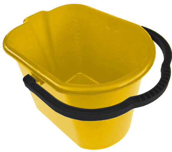 BALDE AMARELO 15L REFORCADO COM ALCA PRETA TONK