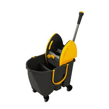 BALDE DUE 30L PRETO COM ESPREMEDOR AMARELO TONK