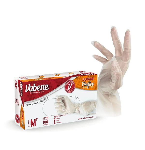 LUVA VINIL PROTECAO INDUSTRIAL S/PO M 100UN VABENE