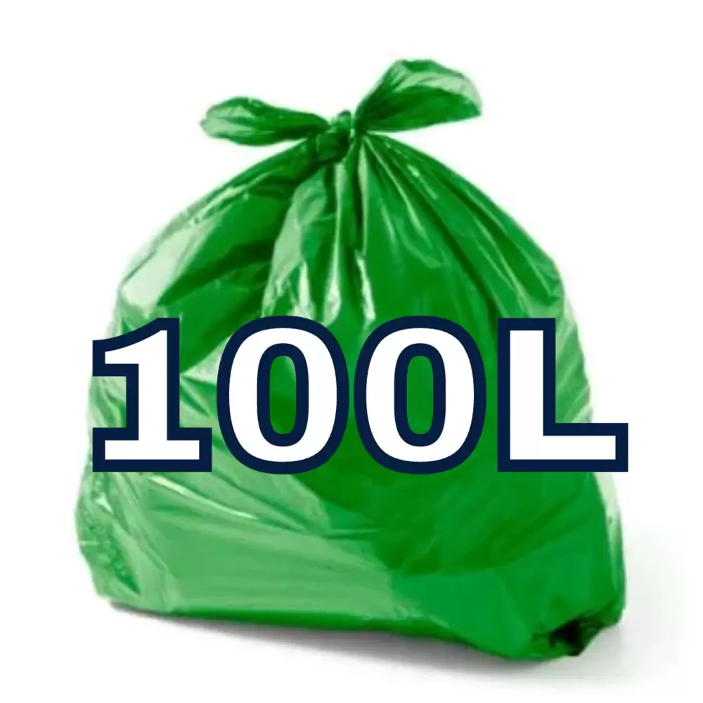 SACO P. LIXO 100L VERDE 0,6 75X85 C/100 - CRW