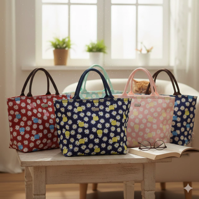 Bolsa Térmica Qualis Margaridas e Gatos LT092 Vermelho