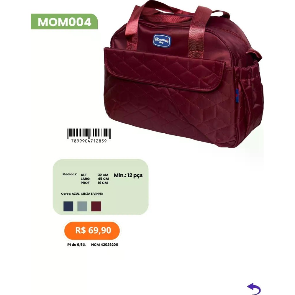 Bolsa Maternidade MOM004 un69,90 cx12