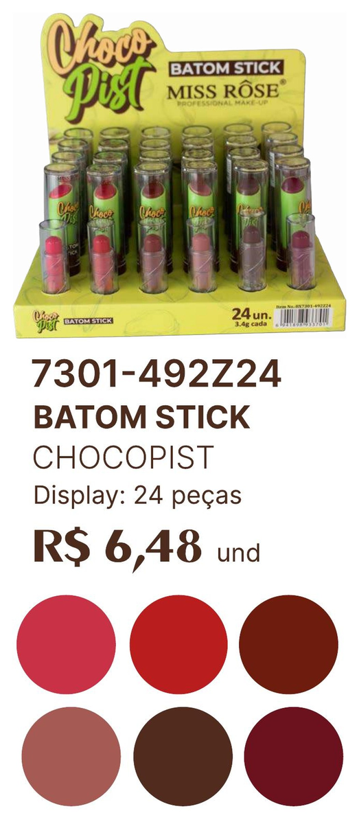 Batom Stick Chocopist 7301-492Z24 un6.48 cx24