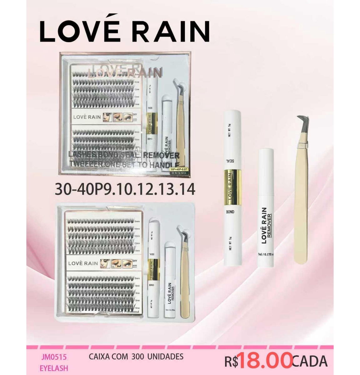 Eyelash Kit 30-40P JM0515 un18.00 cx300