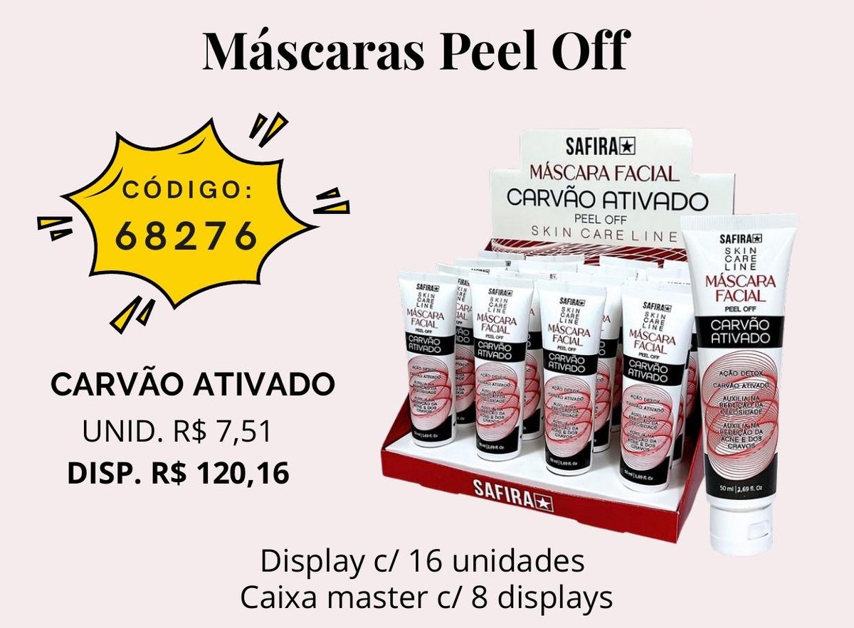 Mascara Peel Off Carvao Ativado 68276 un7.51 cx16