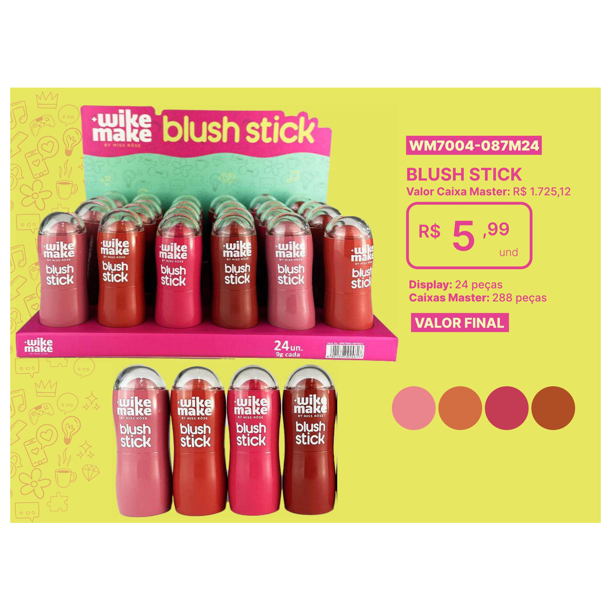 Blush Stick WM7004-087M24 un5.99 cx288