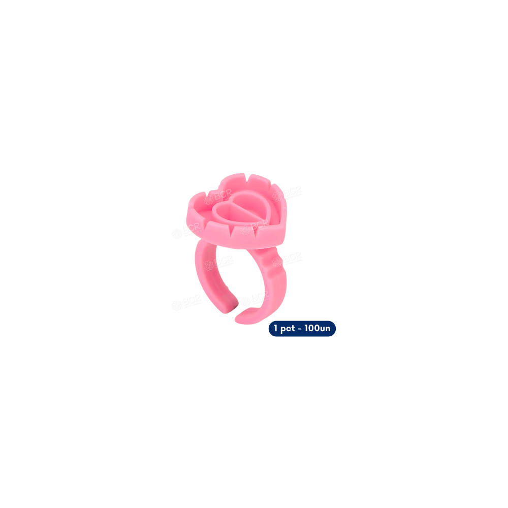 Anel Batoque Coração - Rosa 100un