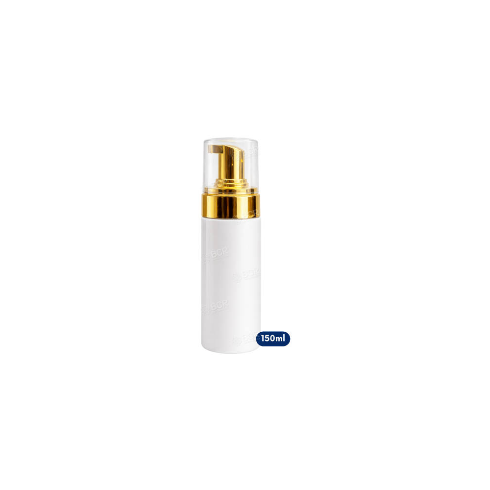 Frasco Pump Espuma - Branco e Dourado 150ml