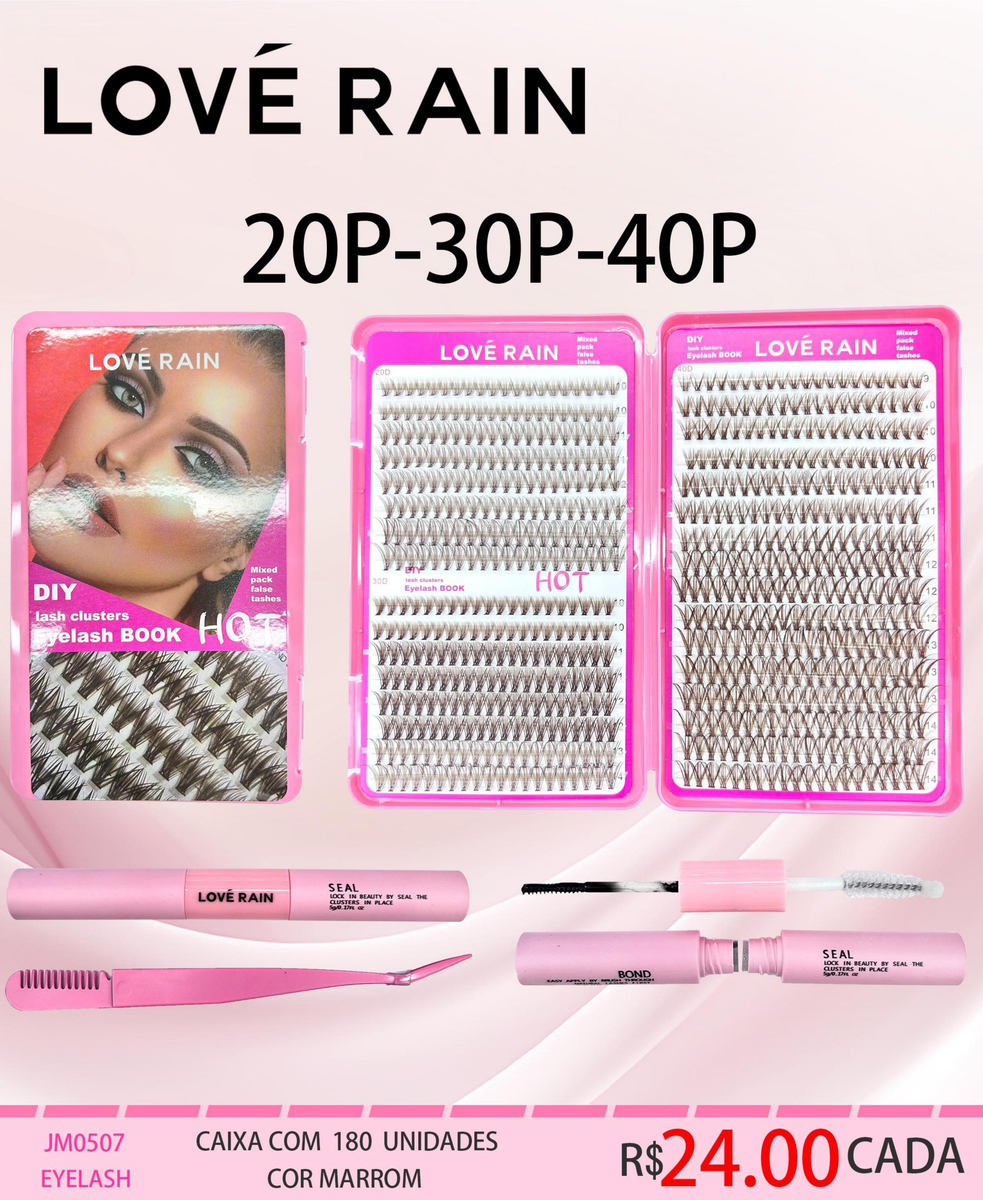 Eyelash Book Marrom 20-30-40P JM0507 un24.00 cx180