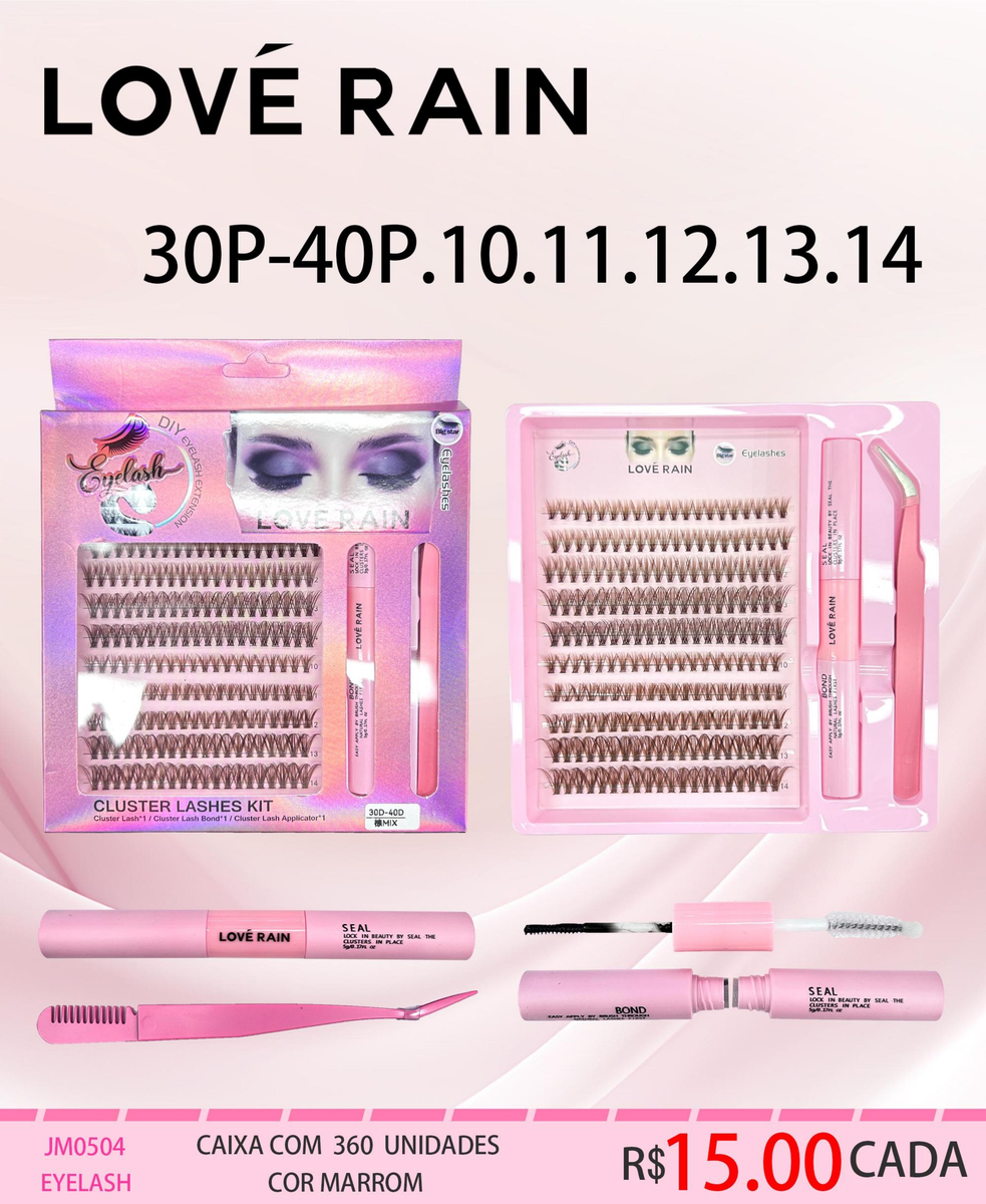 Cluster Lashes Kit Marrom JM0504 un15.00 cx360