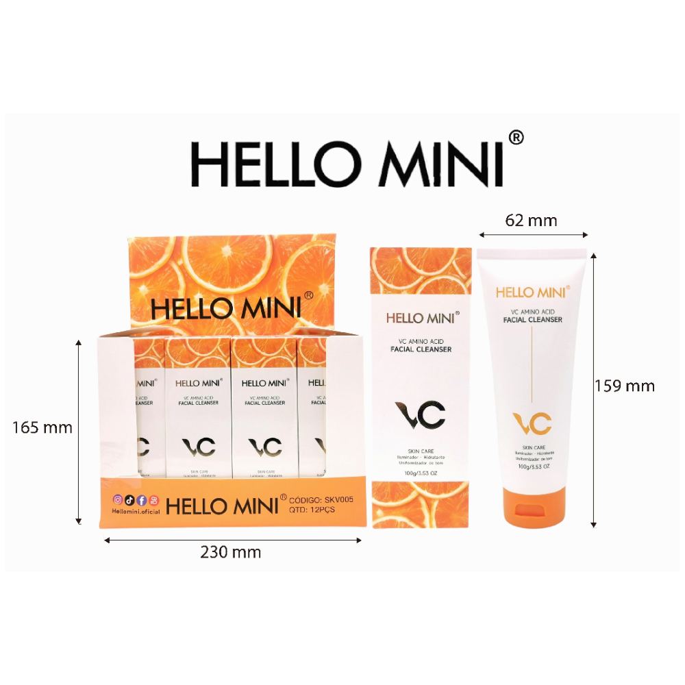 Clareador Anti-mancha Hidratação Creme limpeza facial 100g - SKV005