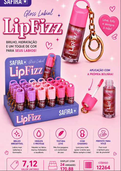 Gloss Labial LipFizz 12264 un7,12 cx24