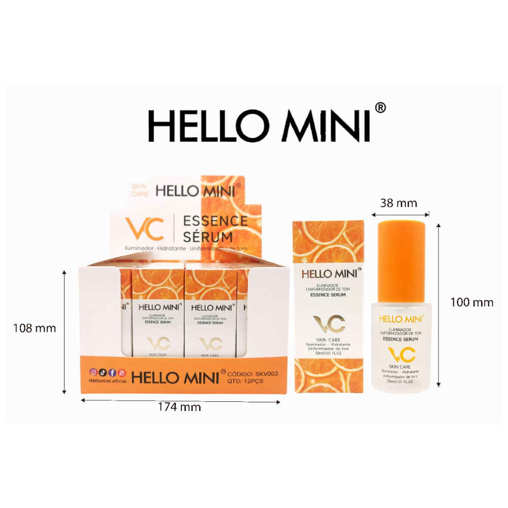 Clareador Anti-mancha Hidratação Sérum facial 30ml - SKV003