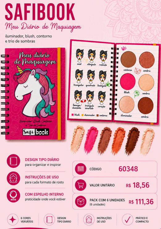 Safi Book - Meu Diario de Maquiagem (Unicornio) 60348 un18.56 cx6