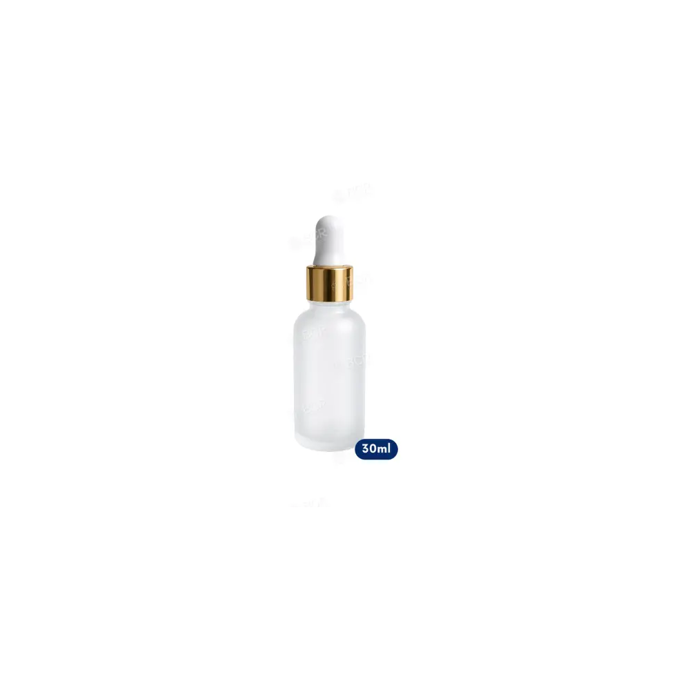 Frasco Conta Gotas 30ml - Fosco Com Dourado