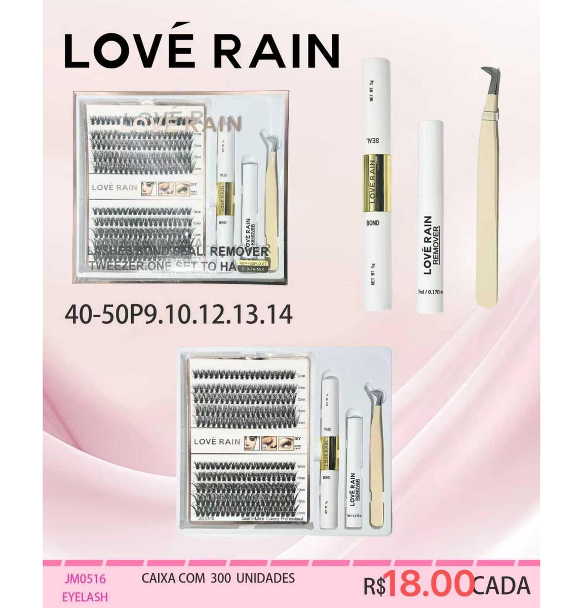 Eyelash Kit 40-50P JM0516 un18.00 cx300
